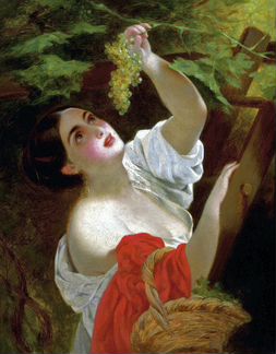 Девушка с виноградом