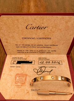 Браслет Cartier Love розовое золото