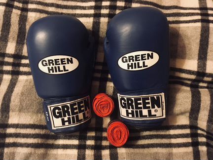 Перчатки бокс Green Hill tiger (синий)