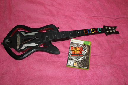 Гитара и диск Guitar Hero Warriors Of Rock