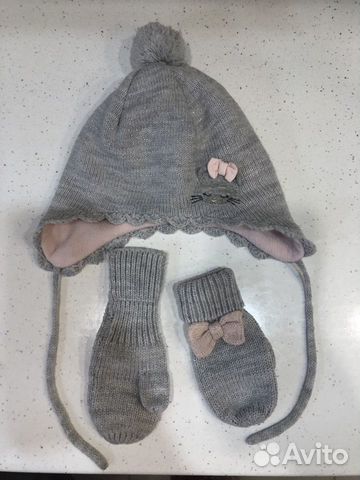 Комплект шапка и варежки