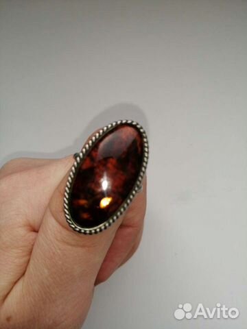Кольцо с янтарем винтаж