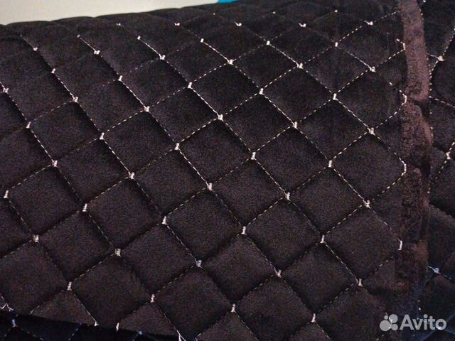 Ткань алькантара стёганая белой ниткой