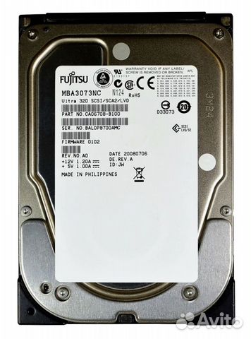 Жесткий Диск Fujitsu 73,5GB MBA3073NC U320scsi 3.5