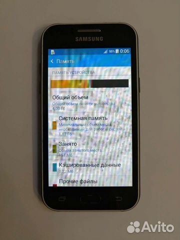 Телефон Samsung Galaxy J 1,SM-J100F, озу-768Мб, 4Г
