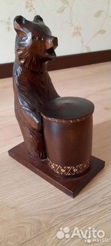 Колекционный медведь с бочонком мёда из СССР