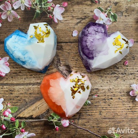 Сердечки из мыла ручной работы