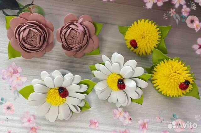 Бантики ручной работы цветы