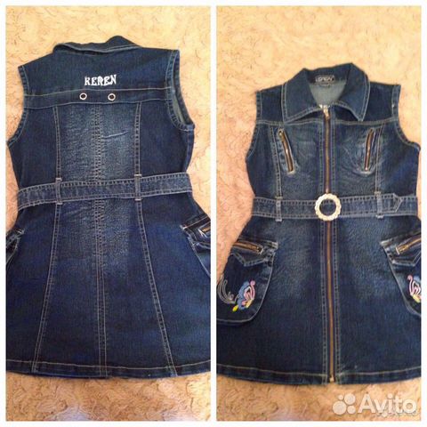 Джинсовая рубашка(zara), Джинсовый сарафан(новый)
