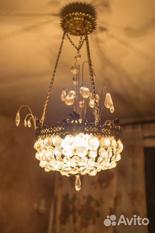 Люстра антикварная. Хрусталь, бронза Люстра антикварная. Хрусталь, бронза