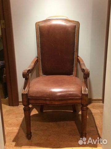 Кресло массив, кожа, Pallmer Home, США, б/у — фотография №1