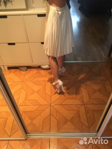 Zara кожаная плиссированная юбка