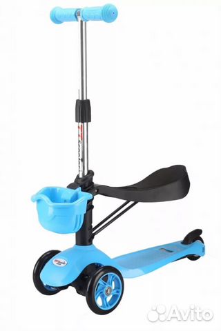 Sky Scooter, самокат Три в Одном, голубой(Компания Sky Scooter, самокат Три в Одном, голубой(Компания