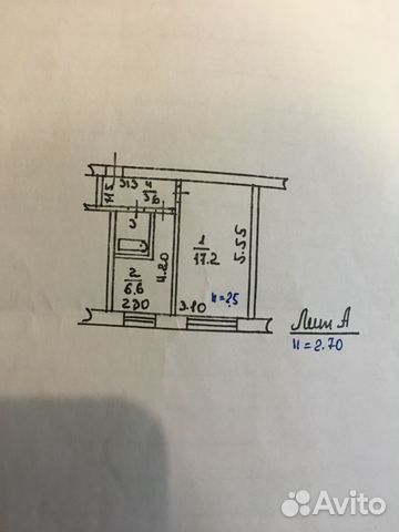 1-к квартира, 31 м², 1/2 эт. 1-к квартира, 31 м², 1/2 эт.