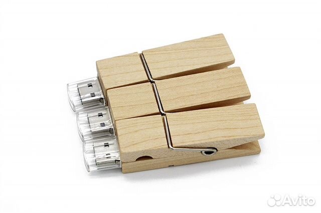 Деревянная флэшка USB 3.0 (прищепка)