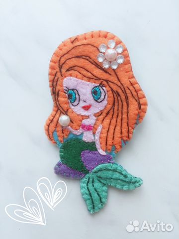 Брошь «Русалочка» handmade