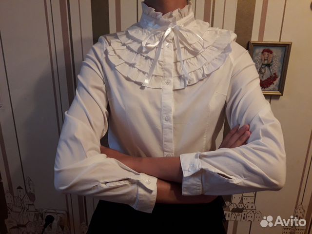 Школьная блузка белая рост 140-155 Школьная блузка белая рост 140-155