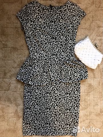 Платье леопардовое нарядное S