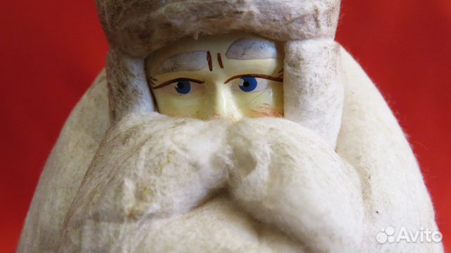 Игрушка Дед Мороз, вата, бумага, пластмасса, СССР