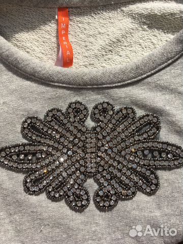 Свитшот Imperial swarovski нежно серый италия Свитшот Imperial swarovski нежно серый италия