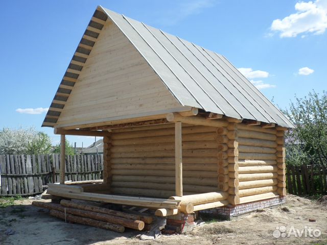 Сруб 4х5+2 с верандой рубка в чашу лес зимний