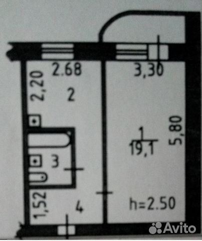1-к квартира, 33.4 м², 3/9 эт.
