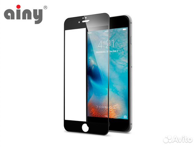 84012373227 3d защитное стекло Ainy для iPhone 6/6s, черное