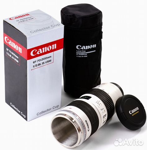 Новая Кружка Термос Объектив Canon