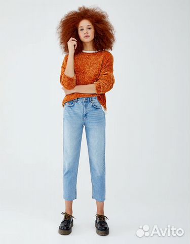 Pull&bear джинсы mom голубые Pull&bear джинсы mom голубые