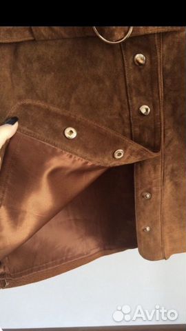 Юбка кожаная zara woman