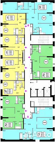 1-к квартира, 39.2 м², 5/22 эт.