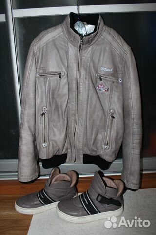 Шикарная кожаная куртка Dsquared оригинал