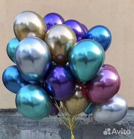 Цифра и воздушные шары хром