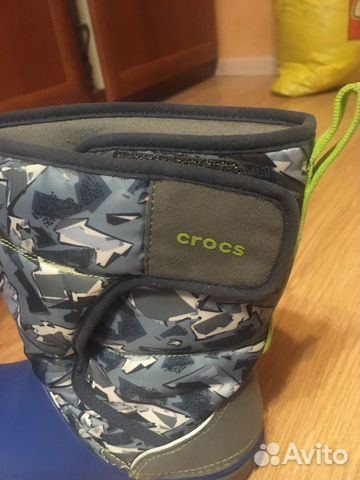 Сапоги теплые зимние crocs размер C 13. Осень-зима