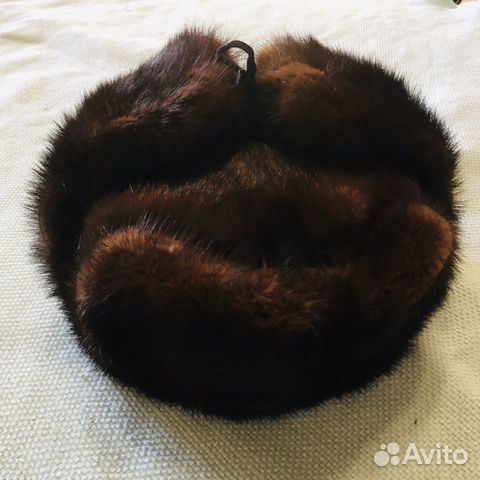 Норковая шапка-ушанка новая