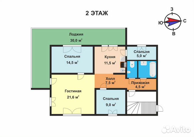 4-к квартира, 108 м², 2/2 эт. 4-к квартира, 108 м², 2/2 эт.