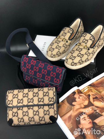 Поясная сумка Gucci из шерсти с орнаментом GG