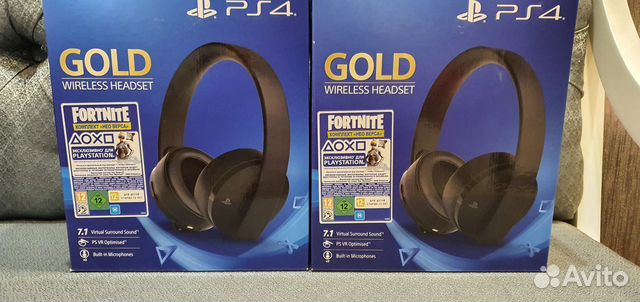 Новые Наушники беспроводные Sony Gold для PS4 Новые Наушники беспроводные Sony Gold для PS4