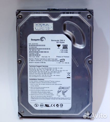Жесткий диск Seagate 160 Гб Barracuda 7200.9 SATA Жесткий диск Seagate 160 Гб Barracuda 7200.9 SATA