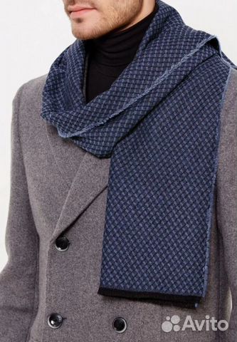 Синий мужской шарф Eleganzza 100 натур.шерсть+шёлк Синий мужской шарф Eleganzza 100 натур.шерсть+шёлк