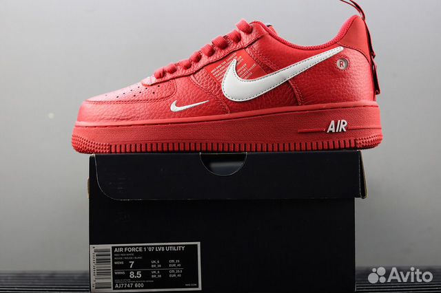 nike air force one mid 7 lv8 red