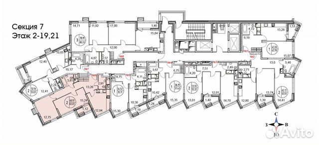 4-к квартира, 121 м², 12/21 эт. 4-к квартира, 121 м², 12/21 эт.
