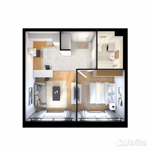 1-к квартира, 39.4 м², 2/16 эт. 1-к квартира, 39.4 м², 2/16 эт.