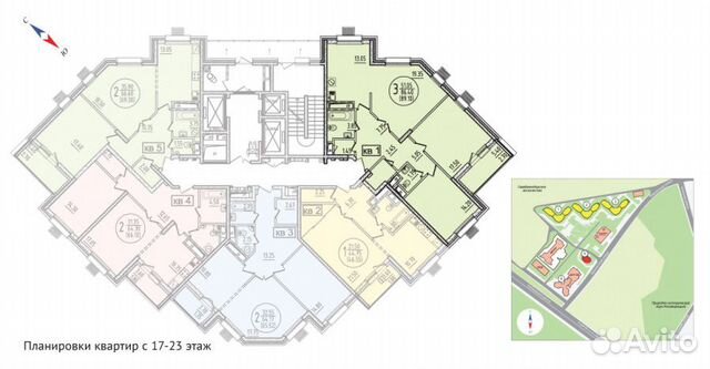 3-к квартира, 94 м², 18/23 эт.