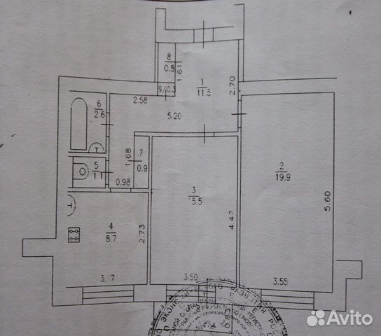 2-к квартира, 64 м², 3/5 эт.