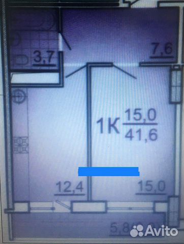 1-к квартира, 41.6 м², 8/17 эт. 1-к квартира, 41.6 м², 8/17 эт.