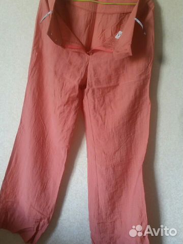 Нежно персиковый летний брючный костюм.Фабричный Нежно персиковый летний брючный костюм.Фабричный