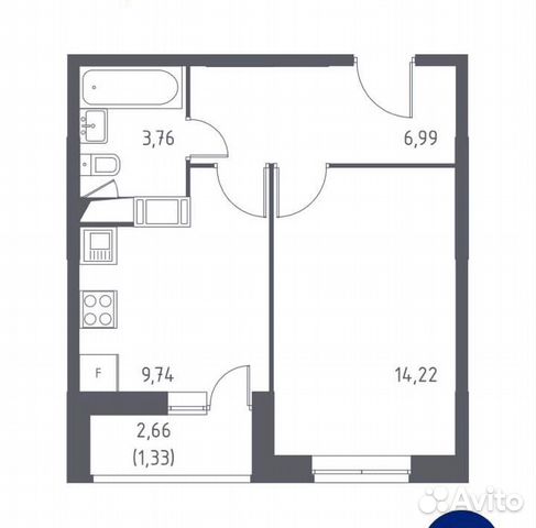 1-к квартира, 36.6 м², 1/17 эт.