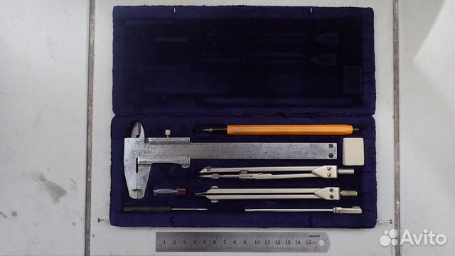 Готовальня км + штангенциркуль Готовальня км + штангенциркуль