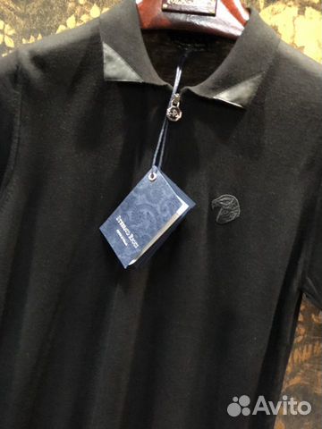 Stefano Ricci трикотажное поло чёрное